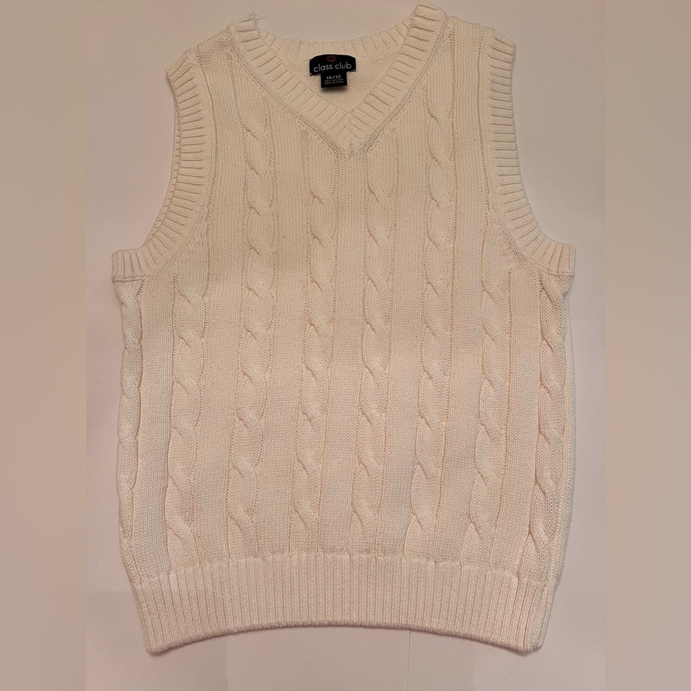 Class club sweater vest for boys.